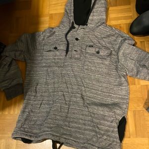 RVCA pullover sweater grey with waist drawstring